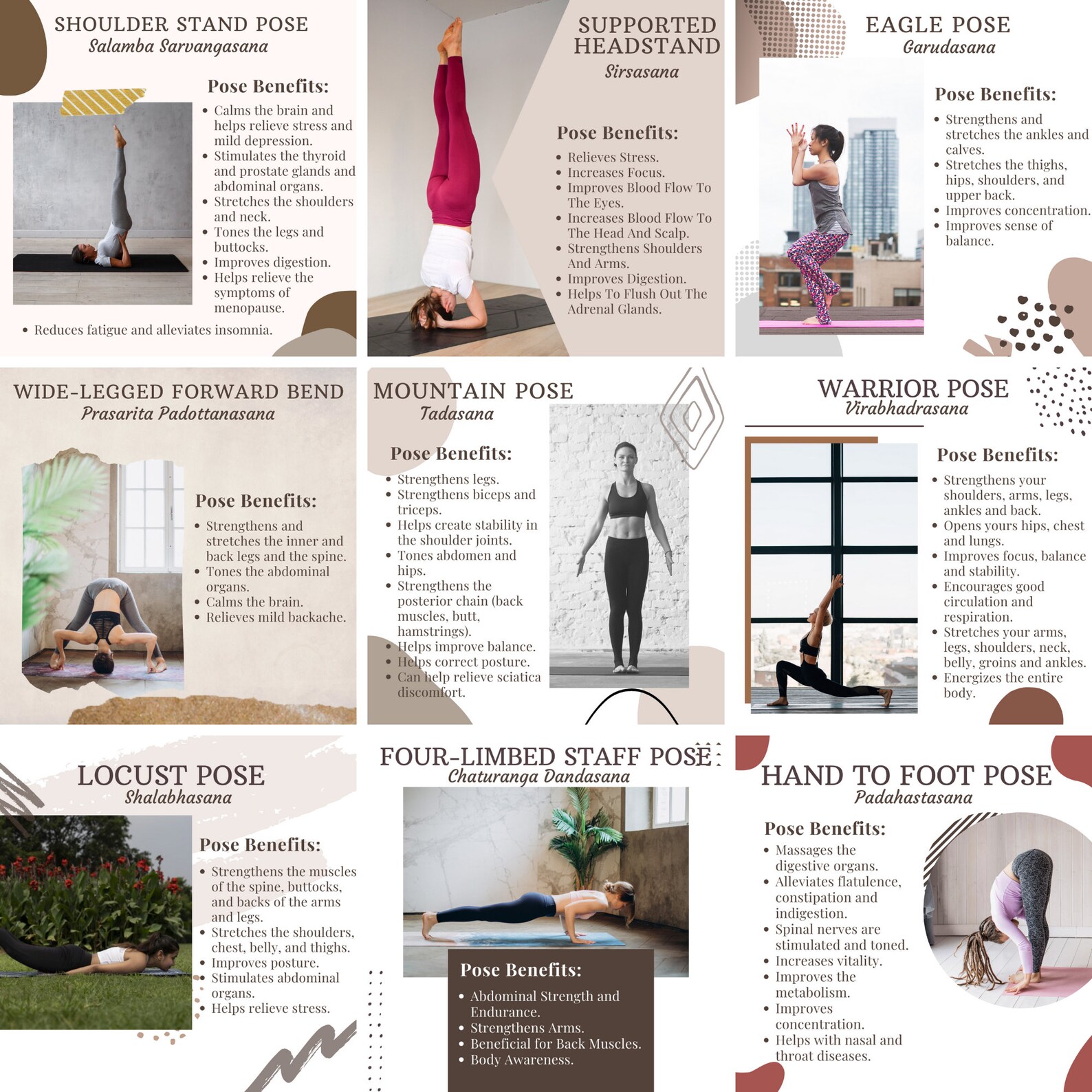 100 Yoga Pose Benefits Instagram Template instagram Quotes - Etsy