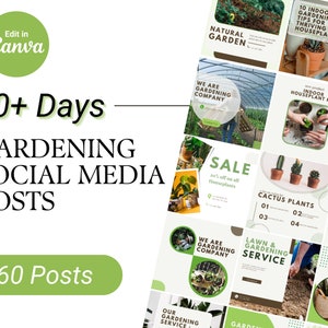 30 Days Instagram Gardening Service Templates bundle | Gardening Posts | Social Media Graphics Design |Inspirational Ready to post