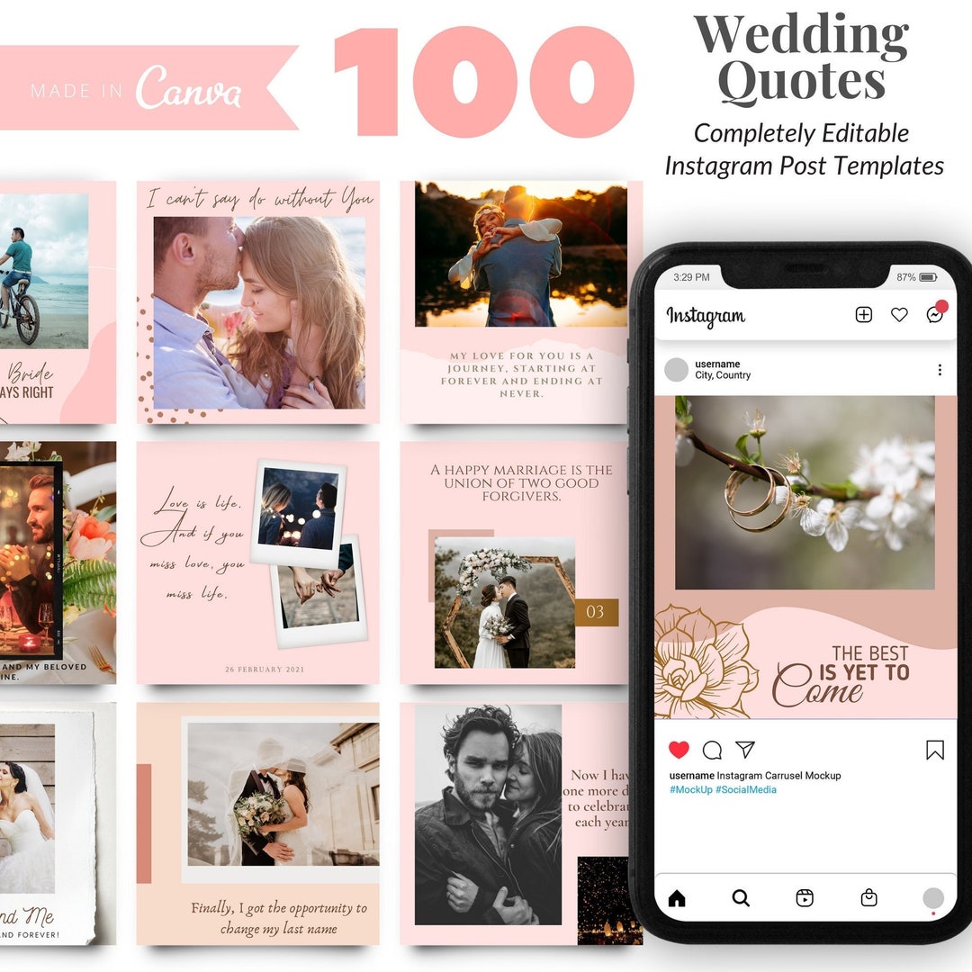 100 Instagram Quotes for Weddings Quotes/ Slogans Social Media Quotes for Wedding Planner