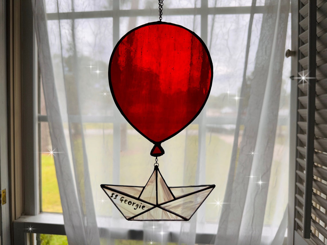 Stained Glass Ss Georgie Paper Boat Sun Catcher, Glass Ornament ...