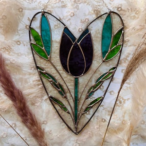Stained glass heart sun catcher, heart, valentines, gift, home decor, glass art