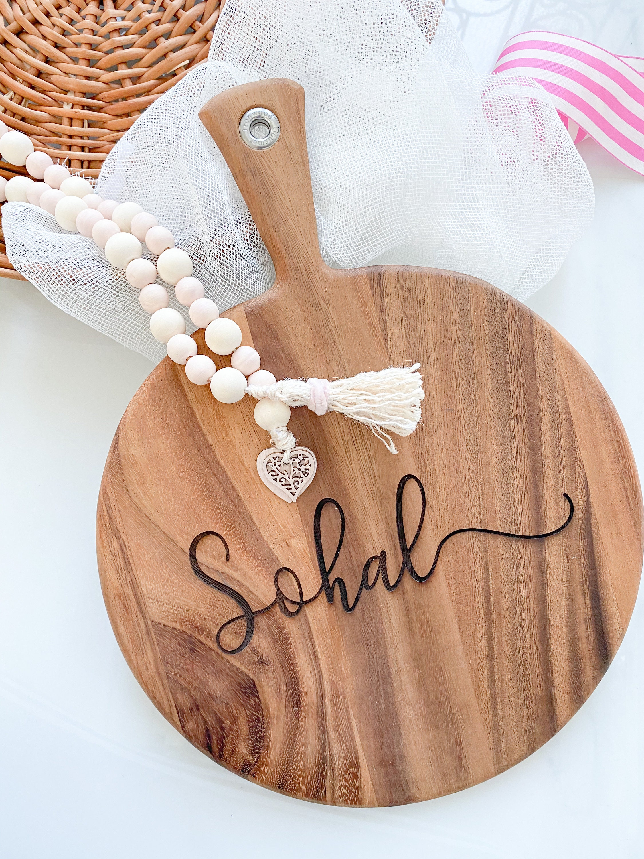 Personalized Round Charcuterie Cutting Board Custom Serving Etsy