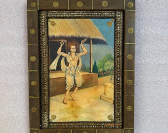 インドの神々　ビンテージポスター　　額縁付 インドの神々 ビンテージポスター 額縁付 40cm x 30cmサイズの