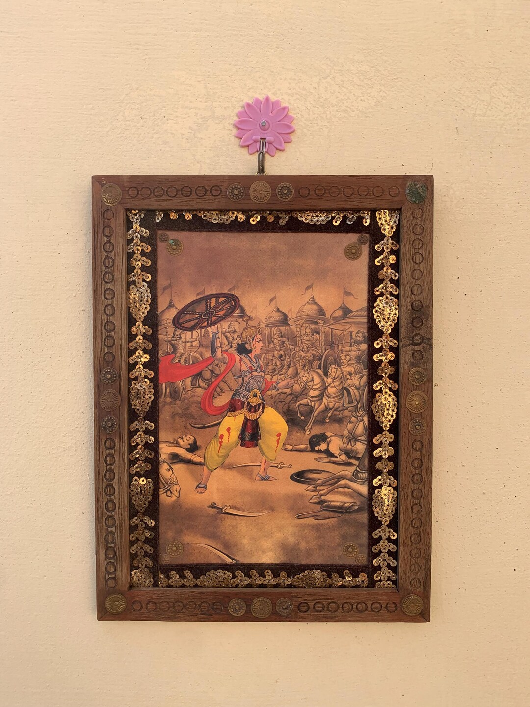 インド　絵画　アンティーク　マンダラ　美術品　額付き il_1080xN.6395157781_pgio.jpg