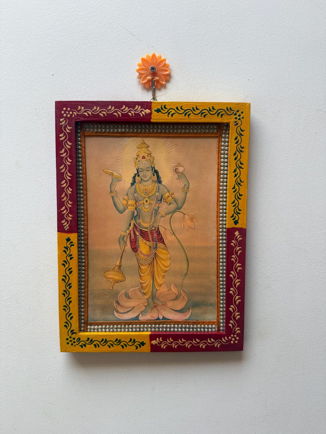 Handmade Lord Vishnu Photo Frame: Indian God Wall Art (9x12") - Etsy Canada