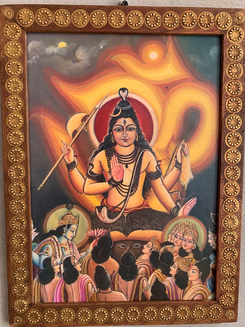 Vintage God Frame Shiva Photo Indian God Picture Frame Hindu Etsy