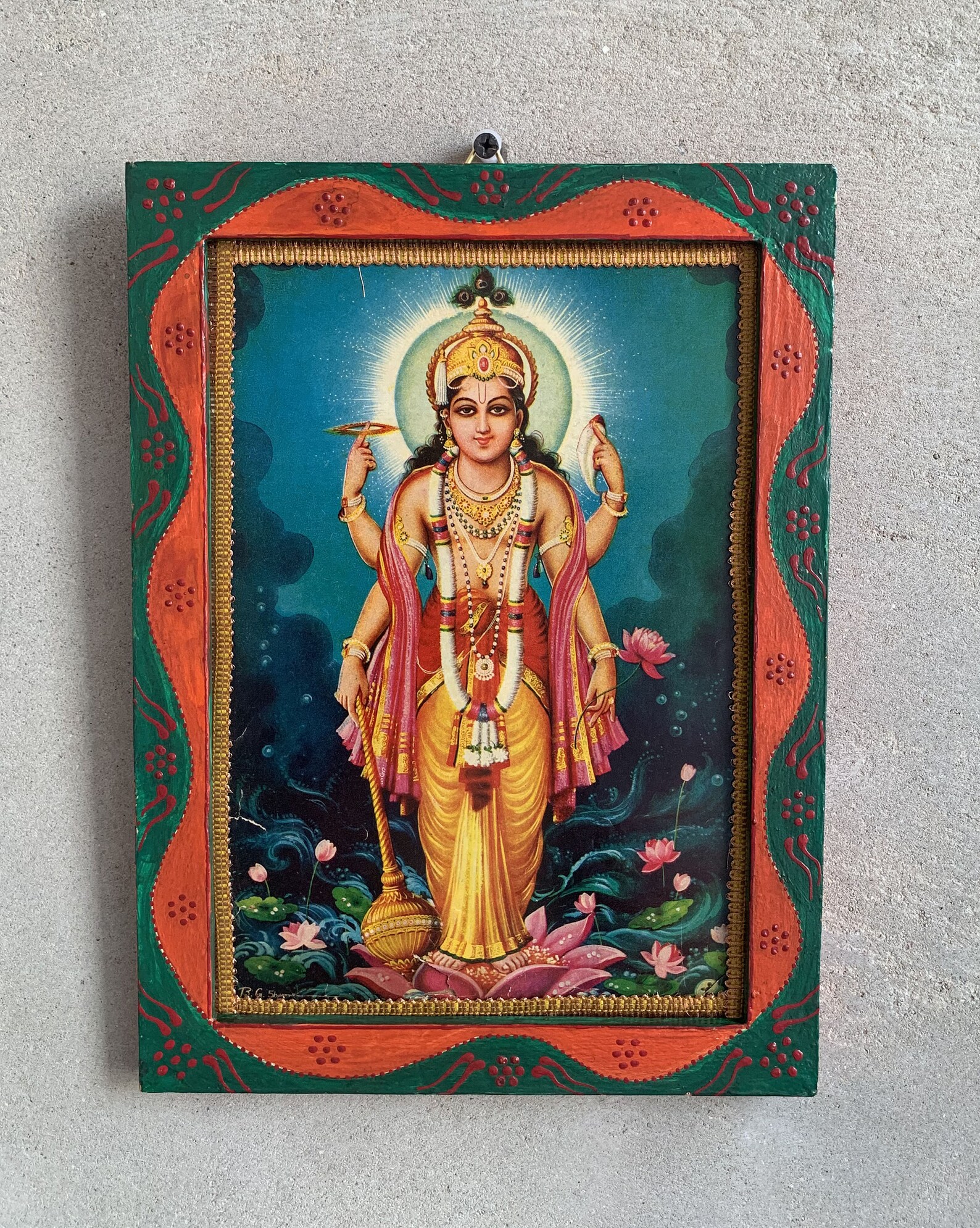 God Vishnu Photo Frame Lord Vishnu Bhagwan Frame Indian Etsy