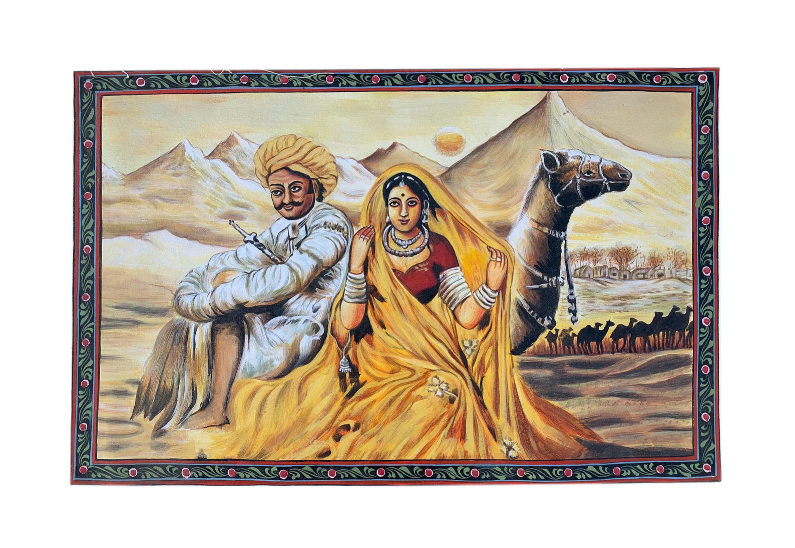 Rajasthani Painting Rajasthani Man Woman Oil Painting on Etsy