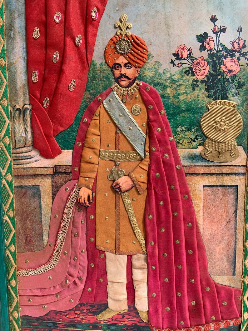 Indian King Photo Frame King of Mysore Handmade Cloth Art Etsy