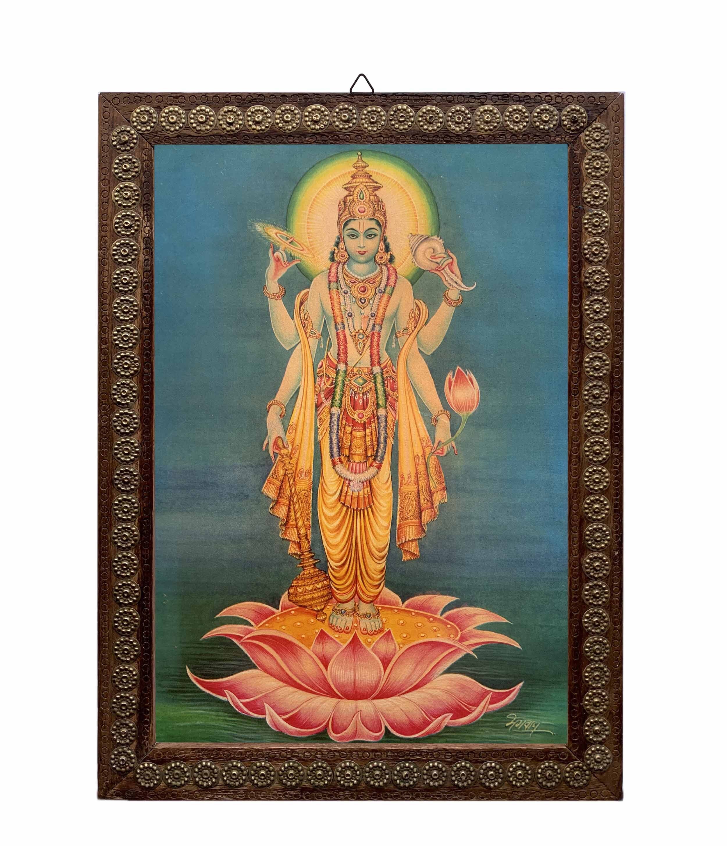 Lord Vishnu Photo Frame Lord Vishnu Bhagwan Picture Frame Etsy Canada