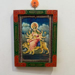 Kushmanda Durga Mata Fotorahmen: Hinduistische Göttin Wand Kunst Rahmen (23 x 30 cm)