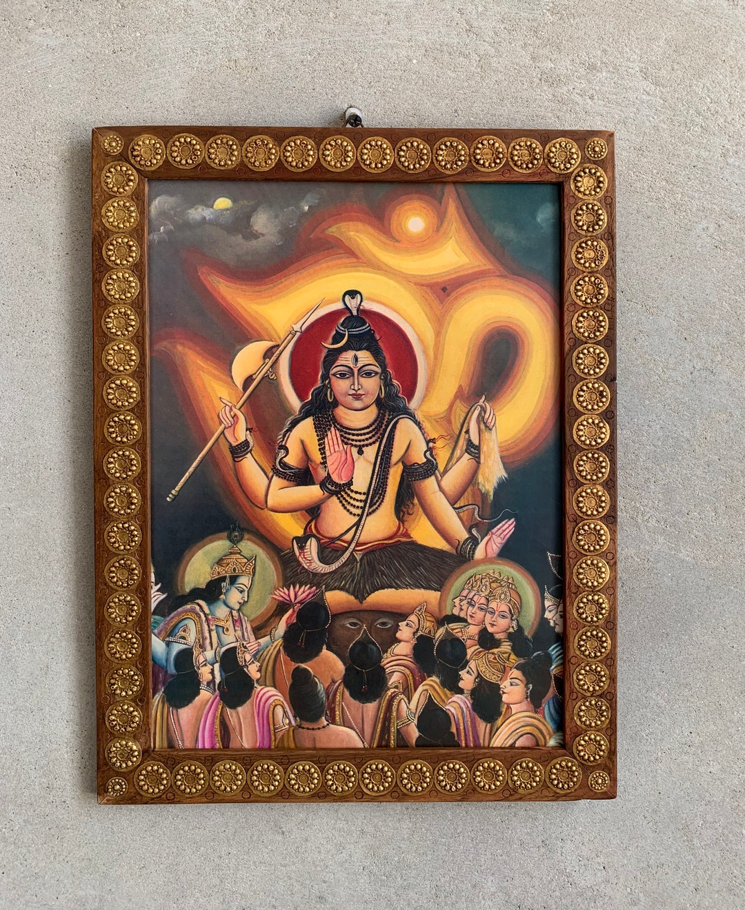 Buy Vintage God Frame Shiva Photo, Indian God Picture Frame, Hindu