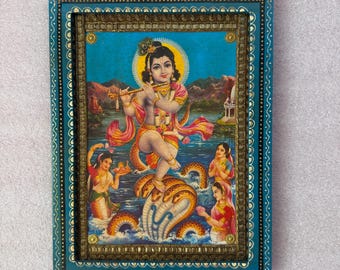 インドの神々　ビンテージポスター　　額縁付 インドの神々 ビンテージポスター 額縁付 40cm x 30cmサイズの
