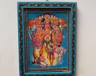 ビシュヌシヴァ額縁付ビンテージポスター