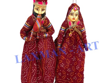 Rajasthani Puppet, Kathputli, Traditional Handmade Puppet Wedding Decoration/Indian Toy dancing Doll for Home Deco Gift in Wood and fabrics