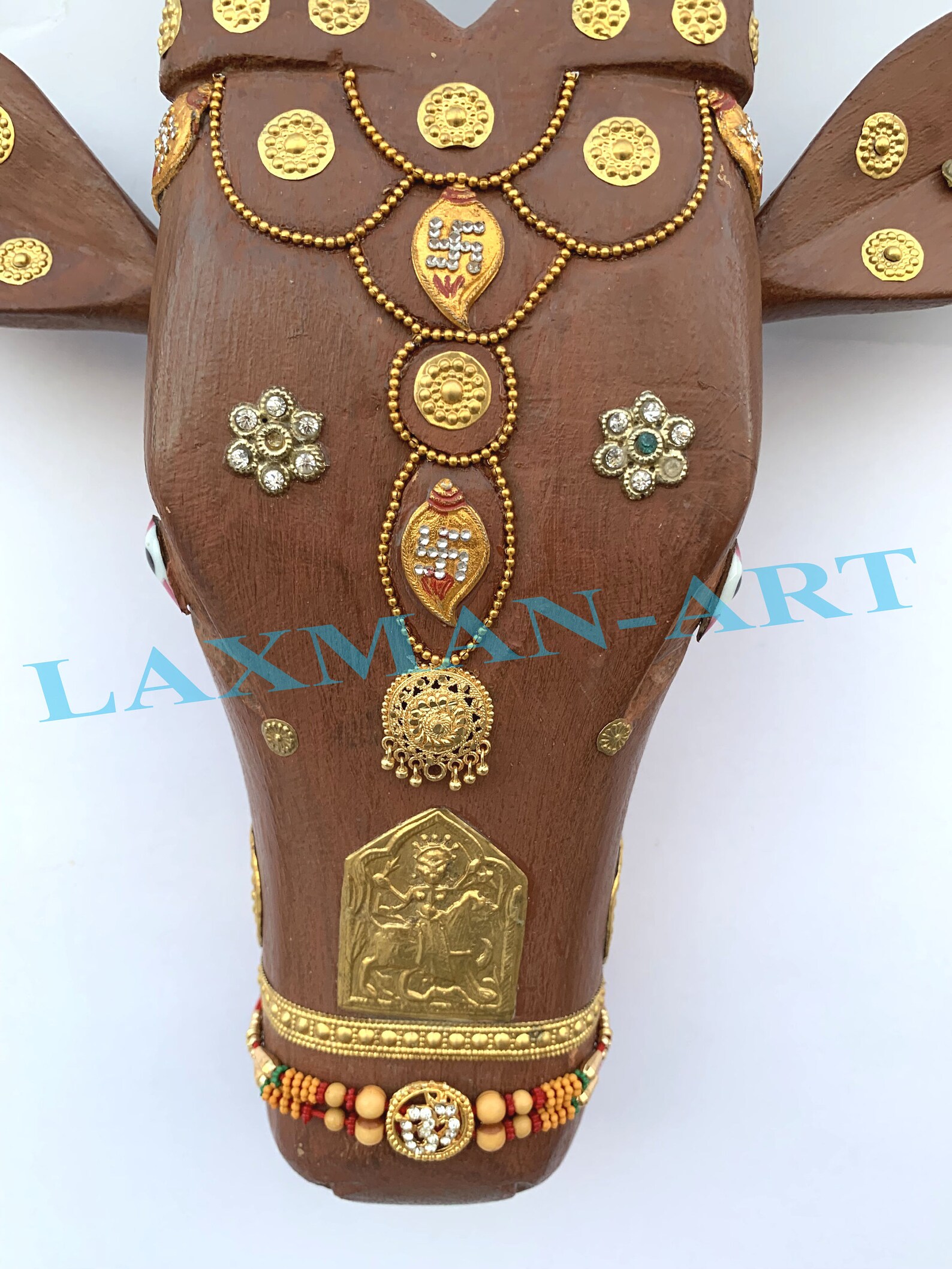 Wooden Cow Head Statue Vintage Indian Nandi Cow Head Handmade Etsy