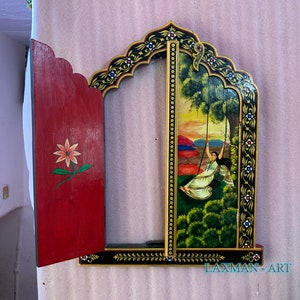 Window Frame, Indian Women Hand Painted Window, Wall Hanging, Wall Art ...