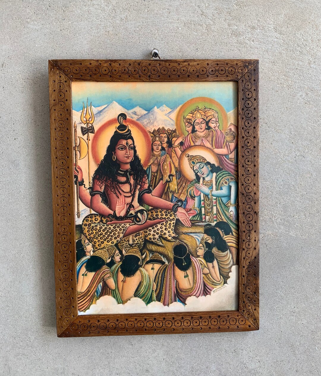 God Shiva Picture Frame Vintage Indian God Photo Frame Etsy