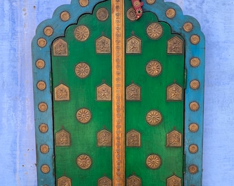 Window Frame, wooden carved and brass work window/wall decor/wall hanging /wall art/wall art decor/handmade window/vintage style window