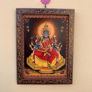 Varahi Amman Photo Frame: Indian Hindu Goddess Art, Handmade Decor (9 x 12&quot;)