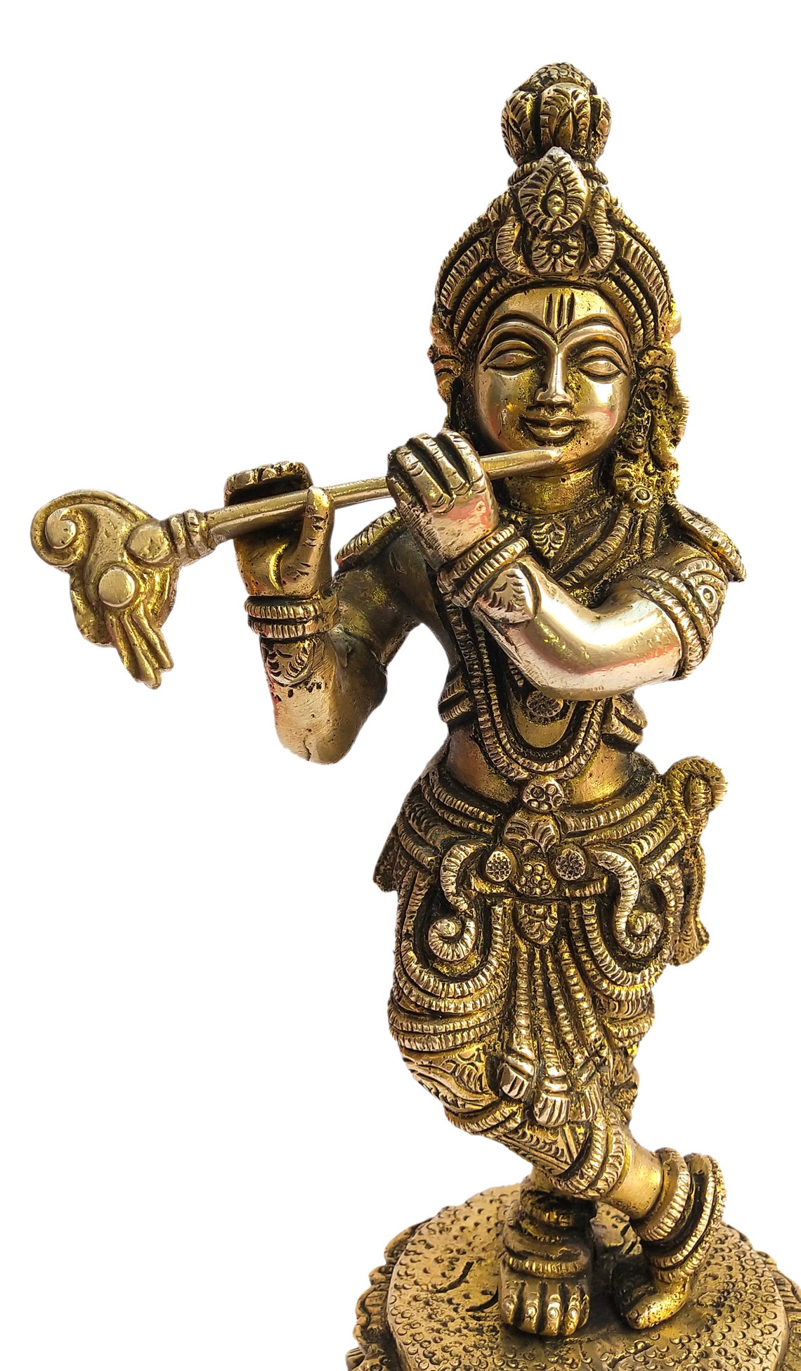 Vintage Krishna Bhagwan Murti Idol in Flute Playing Posture on Etsy