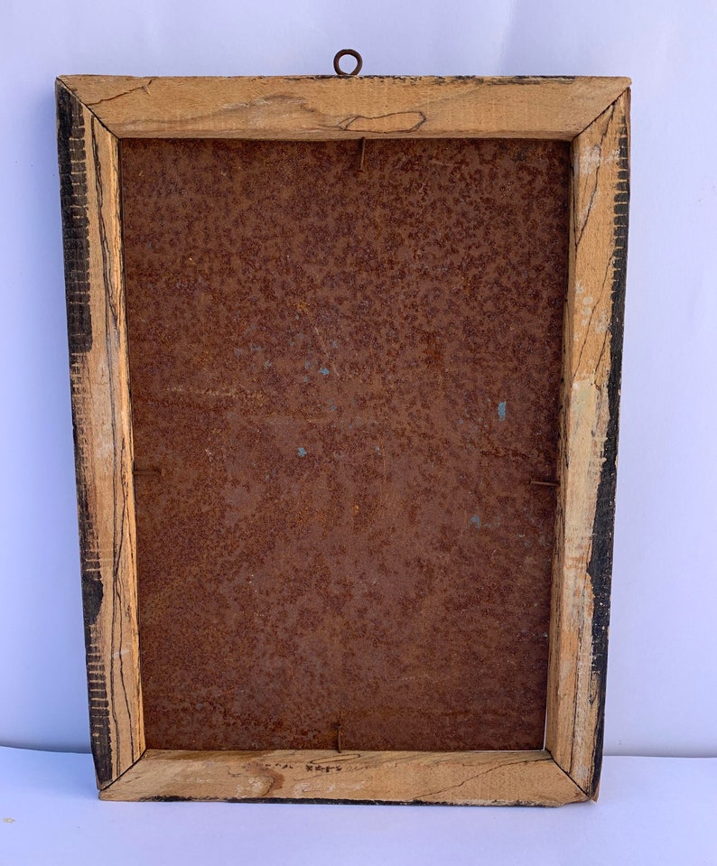 7.5 x 10 Inch Wooden Old Vintage Collectible Draupadi Vastraharan by duryodhana Famous Indian Mahabharat Seen Print Photo Frame