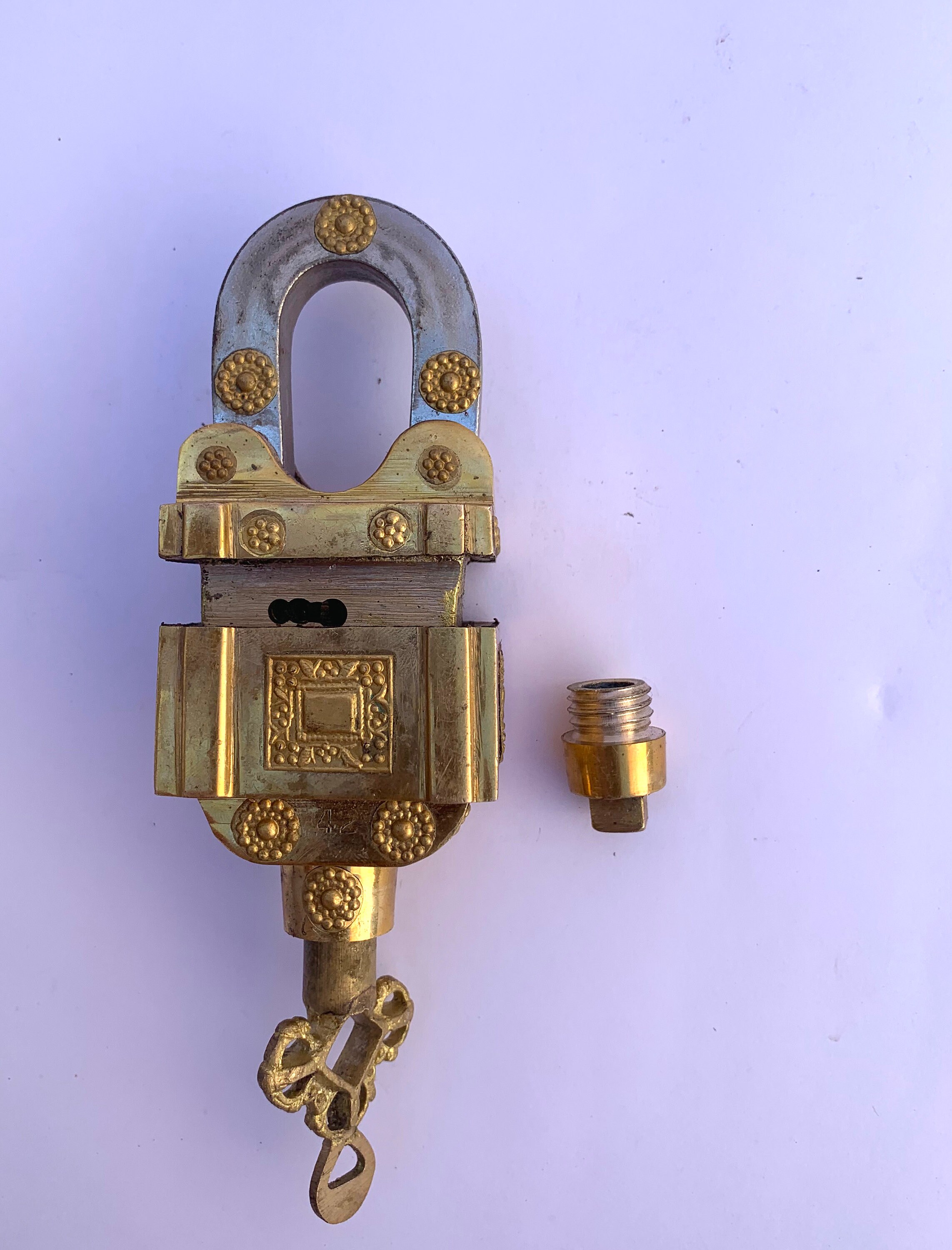 Brass Puzzle Lock Vintage Brass Lock With 6 Key Handmade Etsy UK