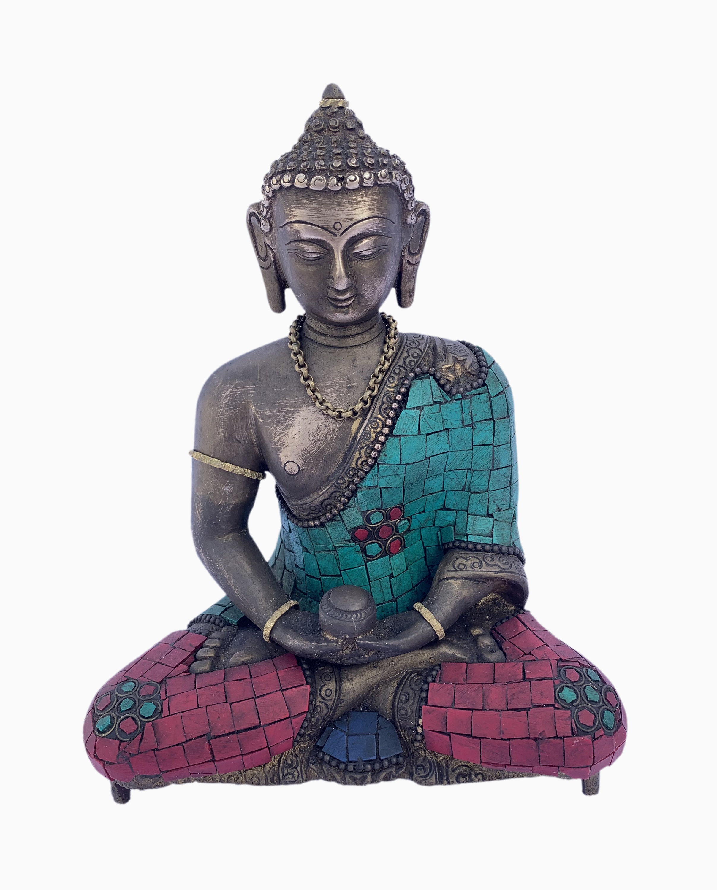 Vintage Figurines with Stone Work Home Decor Meditation Outdoor Indoor Buddhist Deity Temple Altar Old Figurines Brass Buddha Statue Vintage Figurines with Stone Work Home Decor Meditation Outdoor Indoor Buddhist Deity Temple Altar Old Figurines Brass Buddha Statue