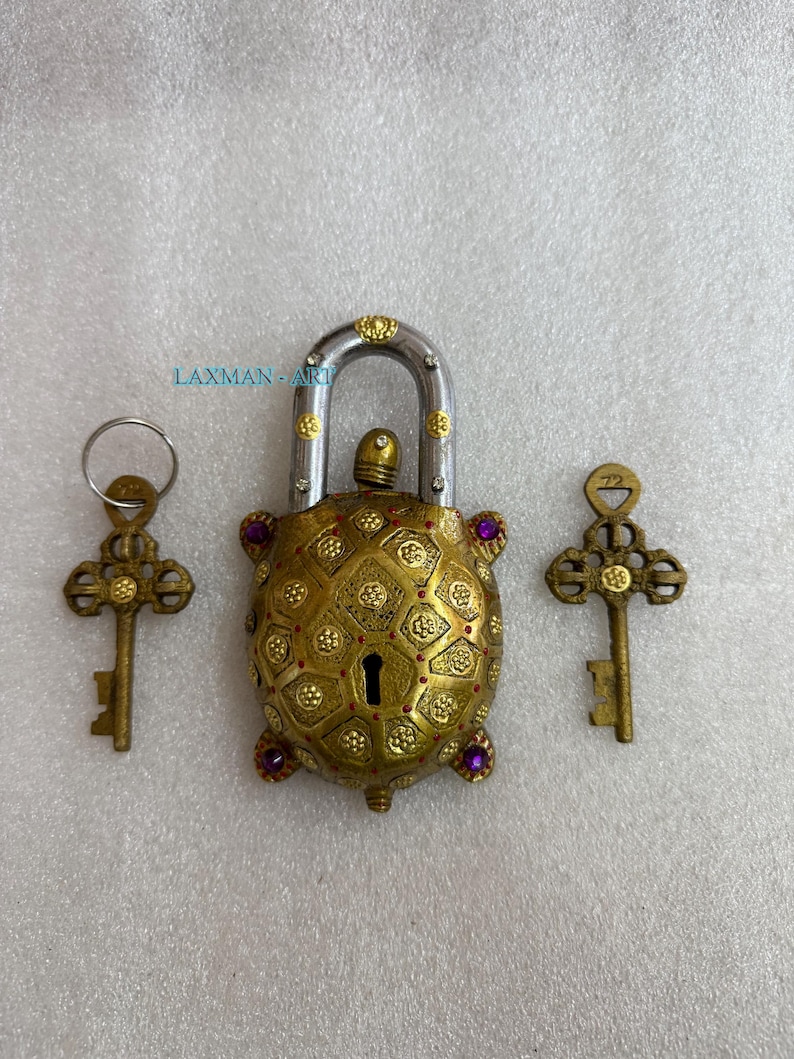 Vintage Lock, Brass Turtle Lock, Tortoise Lock, Old Indian Home Decor ...