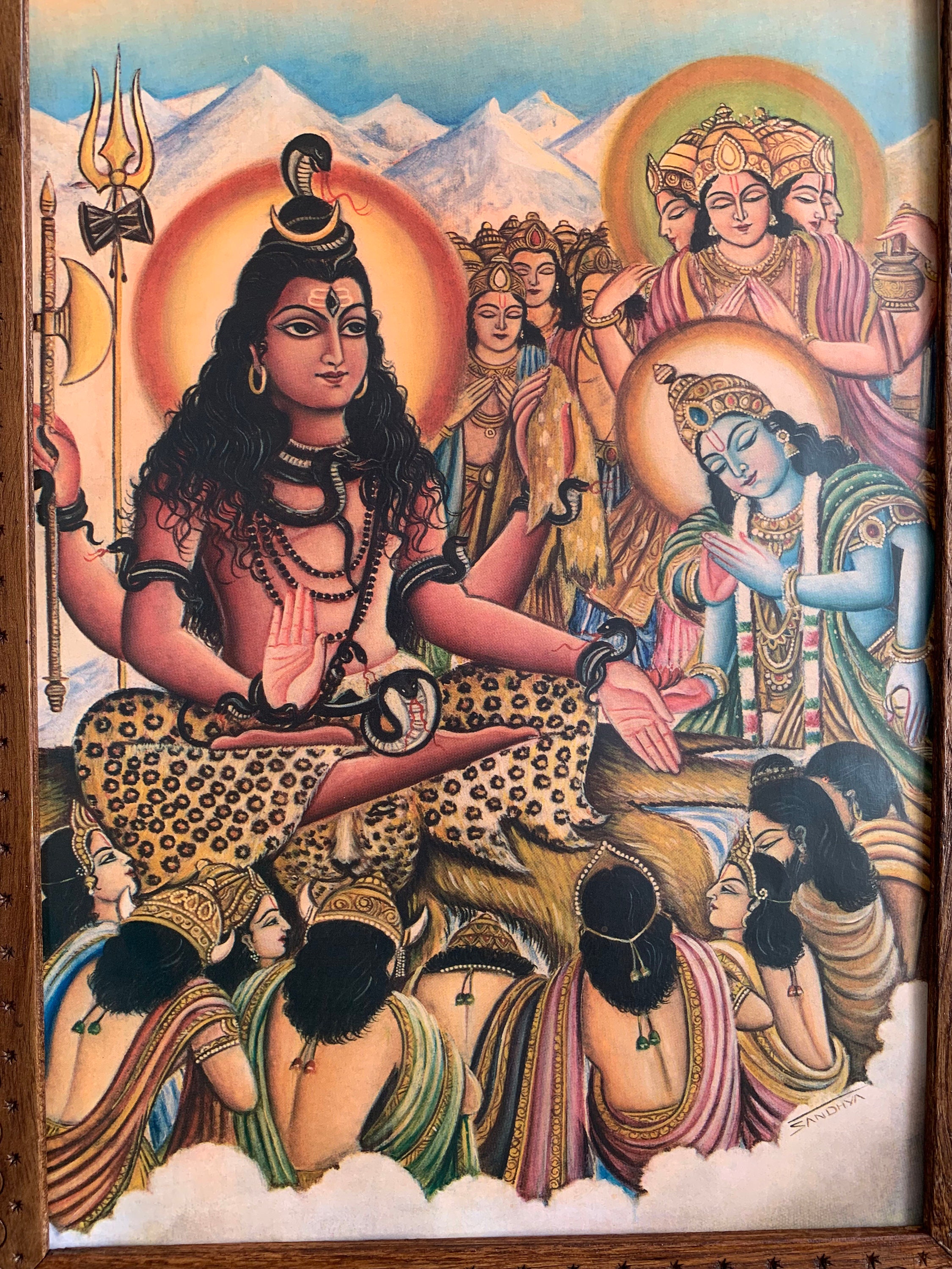 God Shiva Picture Frame Vintage Indian God Photo Frame Etsy