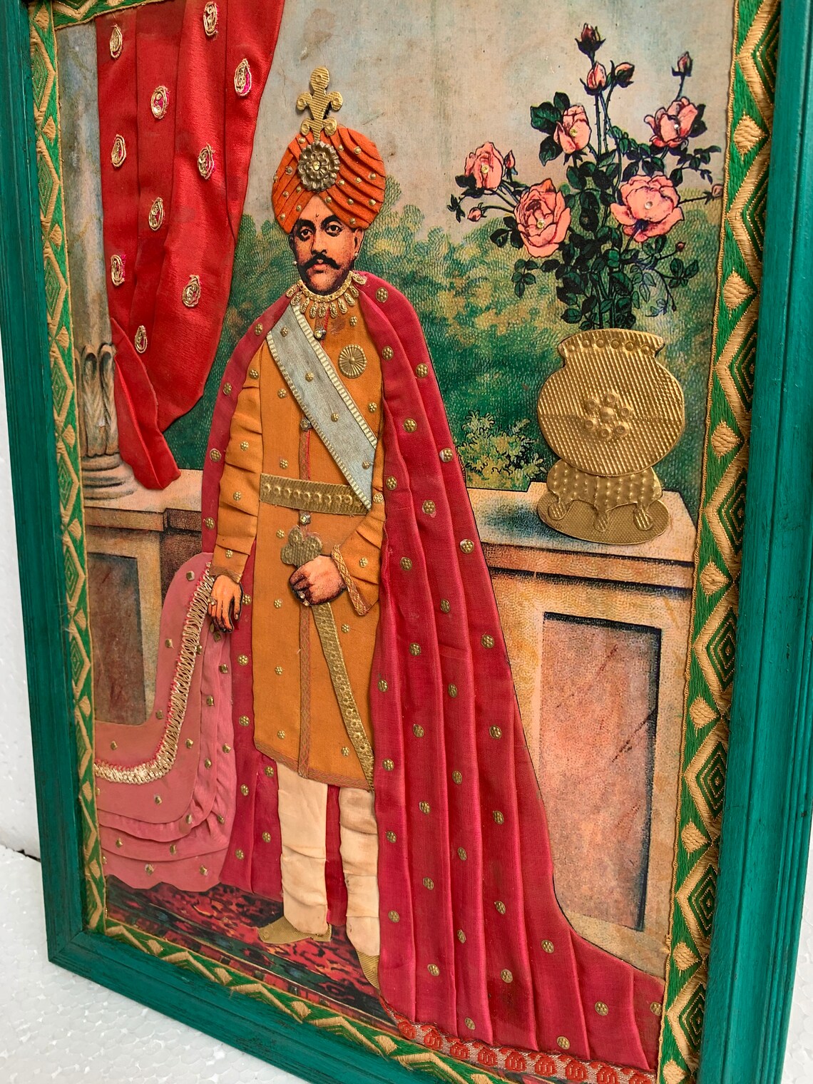 Indian King Photo Frame King of Mysore Handmade Cloth Art Etsy