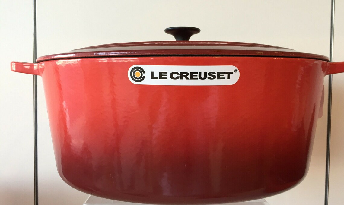 LE CREUSET 15.5 QT Oval Dutch Oven Goose Pot Cerise/cherry Red Etsy