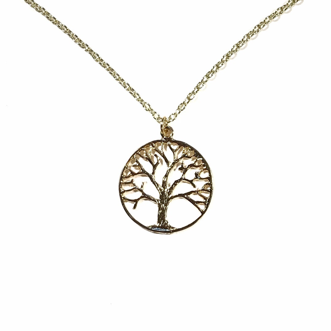 Tree of Life Gold Pendant Necklace - Etsy