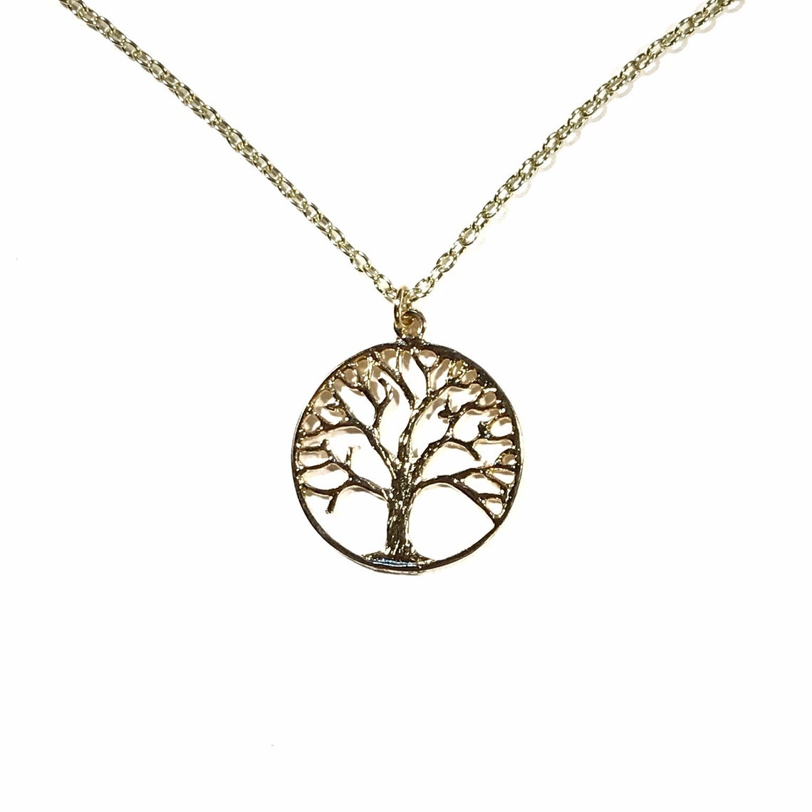 Tree of Life Gold Pendant Necklace Etsy UK
