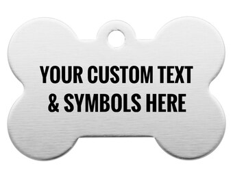 Personalized Bone Shaped Silver Dog Tag