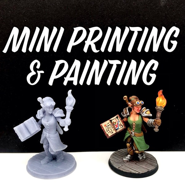 3D Mini Printing Service: STL File High Quality Resin Prints~ Printed, Primed, & Metallic/Tabletop Ready/Tabletop Plus Paint Jobs Available!