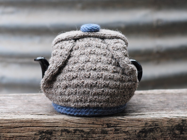 Small teapot cosy / pure wool knitted tea cosy / brown and Etsy