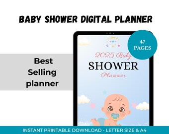 Baby Shower Planner, Deluxe Edition, 47 Pages (Digital Download)