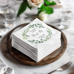 Custom Monogram Napkins: Personalized Wedding, Anniversary, Engagement