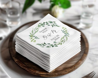 Custom Monogram Napkins: Personalized Wedding, Anniversary, Engagement