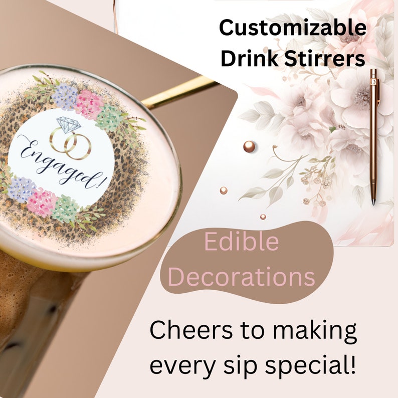 Edible Drink Toppers with Monogram