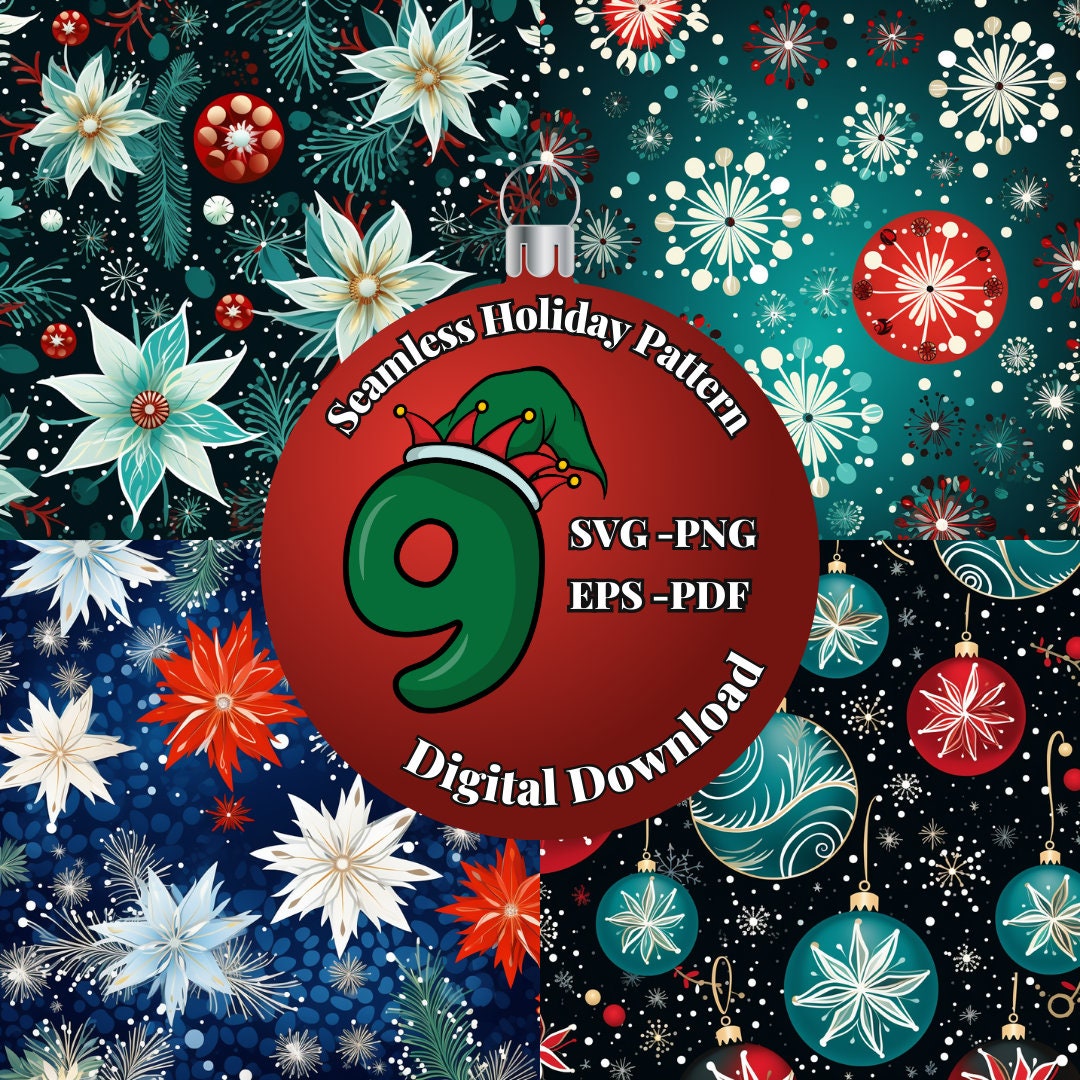 Get Christmas Printable Artwork in PNG and PDF Formats for Etsy UK