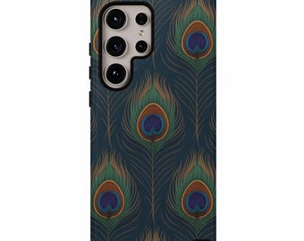 Peacock Feather Samsung Galaxy Tough Phone Case, Elegant Design