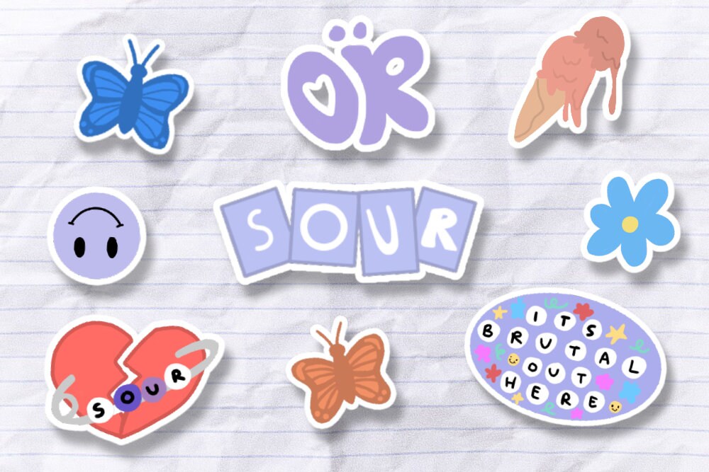 Olivia Rodrigo Stickers- Sour, Deja Vu, Drivers License, Brutal, Good…