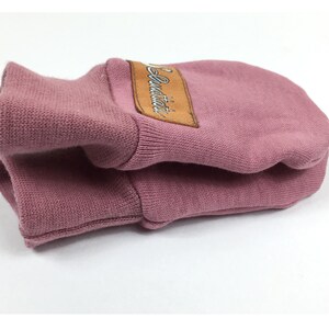 Toddler glove / mitten made of thick jogging sweat with elastic cuff, both Ökotex, 9 cm fist length + 4 cm cuff