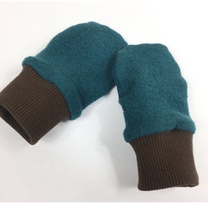 Toddler glove / mitten made of French terry cotton with elastic cuff, both Ökotex, 9 cm fist length + 4 cm cuff