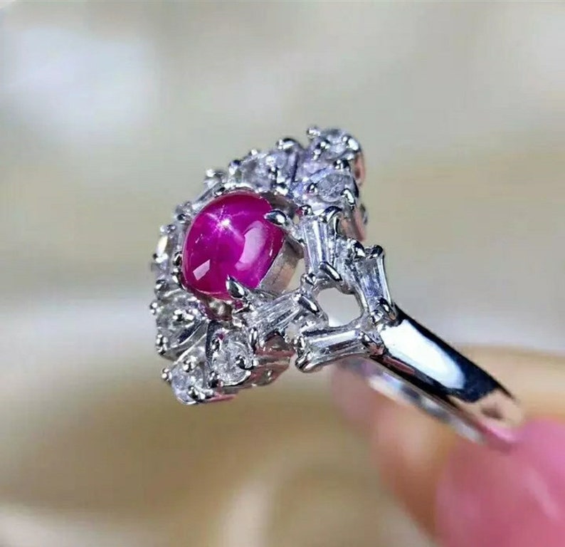 Pure Ruby Natural Myanmar Unburnt Ruby Ring Gemstone 925 | Etsy