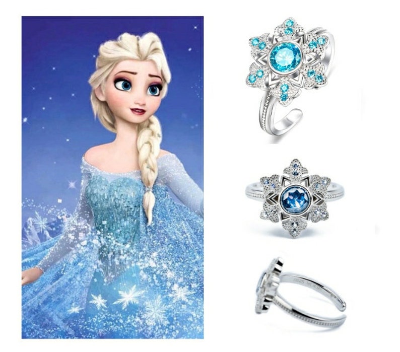 925 Sterling Silver Disney Frozen Ring Snowflake Ring Open Etsy
