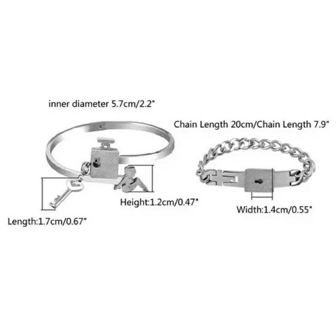 Couple Interlocking Lock Bracelet Key Stainless Steel Etsy