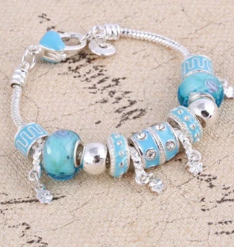 Charm Bracelet Pandora Dangling Love Bracelet Engagement Gifts Etsy